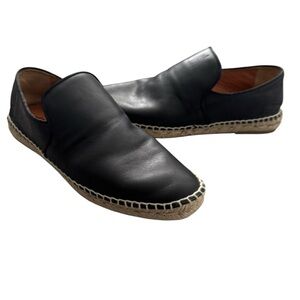 Aquatalia Black Espadrille Flats Loafers size 7 minimalist contemporary